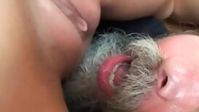 Teen blonde gets her ass banged by grandpa