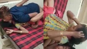 An Assamese woman engages in a heated threesome with three men