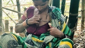 Indian housewife engages in open-air intimacy amidst the woods