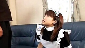Japanese teen giving a hot blowjob Maid uncensored