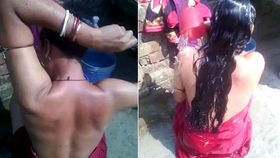Indian aunt's bath recorded