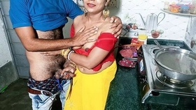 Indian teenager has intense sex with kitchen maid