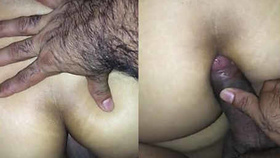 Intense anal sex with close-up of attractive woman's buttocks