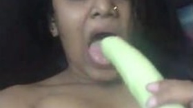 Indian bhabi indulges in pleasure with cucumber