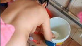 Secretly recorded video of Indian sister bathing (Part 1)
