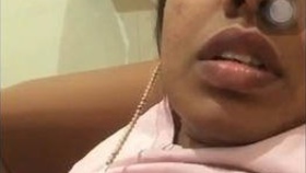 Overweight Indian wife reveals her breasts in a video chat