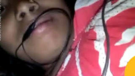 Brunette Indian girl chats on video call