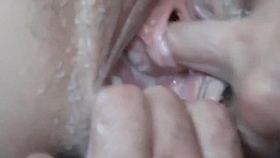 Extreme pussy play with argumentative fingering and fisting