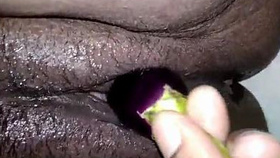 Indian wife uses aubergine to satisfy her sexual cravings