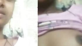 Cute indian girl showing her boobs and pussy