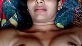 Naked Desi indian girl lies on bed waiting for sex partner to shove XXX pole in pussy