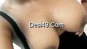 Dirty Desi college girl makes beautiful boobs leave black top