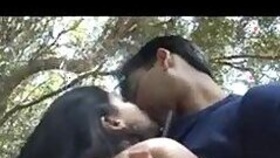 Indian couple honeymooning in the park