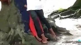 Girl in Hijabi Outdoors Jerking off her Lover