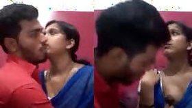 Indian girl sucking tits at a cybercafé