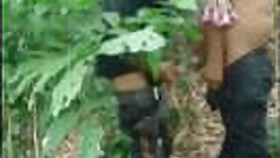 Desi girl with a black lover in the jungle