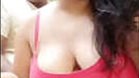 Squeezing Desi Budi's tits