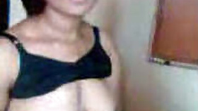 Indian girl pulling her tits out